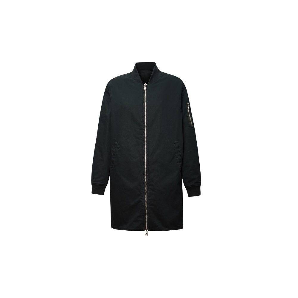 Converse Coats Women's Black Baseball Collar Moderate Straight Fit 10019431-A01