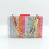 Evening Bag Crossbody Fashion Patchwork Chain Summer Beach Clutch Shoulder Acrylic Luxury Designer Original Bags Women's Wallets