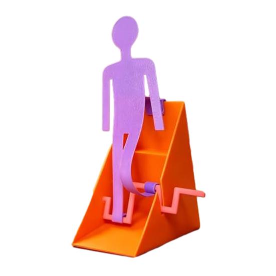 

3D Printed Walking Man Toy, Stress Relief Hand Crank Walker Fidget Desk Toy, Mechanical Crank Figure Desktop Decoration for Women Men