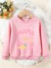 Unisex Kids Crewneck Sweatshirt, Cute Pink Mama Flower Heart Print Pullover, Boys Girls Mother's Day Casual Sweatshirt For Kids Over 4 Years Old