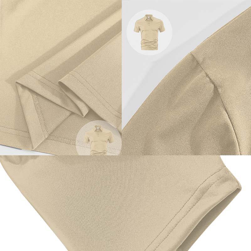 Fashion New Breathable Summer Short-sleeved Polo Solid Color Lapel Button Casual Sports Men's Polo