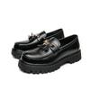 Platform Business Formal Leather Shoes Round Toe Shoes Tassels Loafers Luxury Casual Increase Oxford Shoes Black Wedding Shoes
