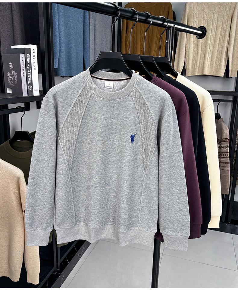 Men's Autumn 2025 Long-Staple Cotton Drop Shoulder Hoodie - Trendy Loose Fit, Long Sleeve