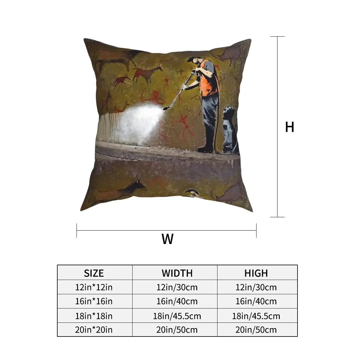 

Работник муниципалитета от Бэнкси Наволочка для квадратной подушки Полиэстер Декоративная подушка Наволочки 66x66cm чёрный