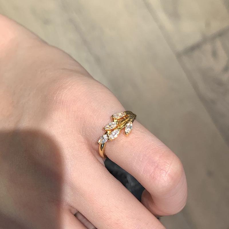 New In Light Luxury Olive Crown Ring Glossy Wheat Ear Water Droplet Style Rings for Women Suitable for Daily Jewelry Gifts