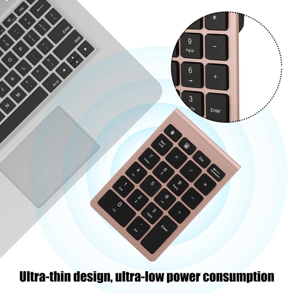Wireless Mini Keyboard with Numeric Keypad - Bluetooth 5.0 Ergonomic 22-Key Keypad for Android and Mac OS - Scissor-Foot Key Design - 80 Hours of Use