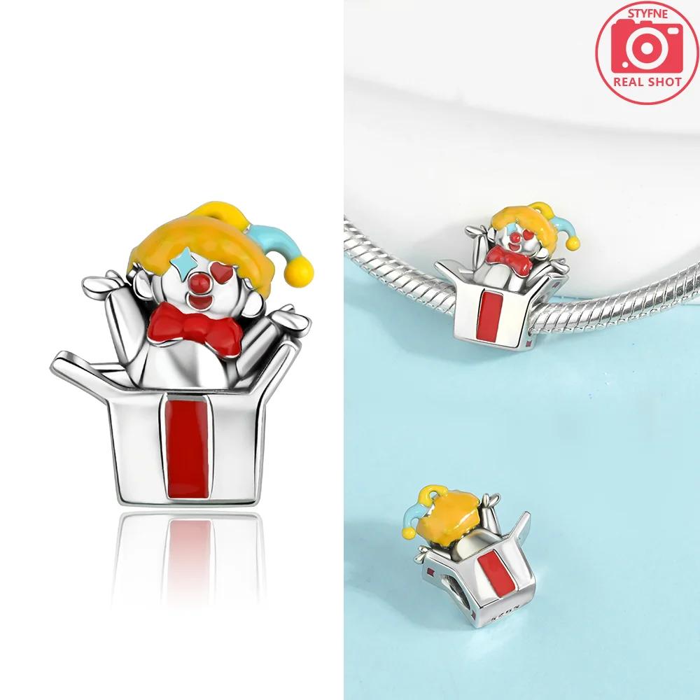 

Charms 925 Silver Colorful Clown Pendant Magic Card Camera Gift Beads Fit Bracelet Jewelry Women Diy Gift Accessories