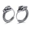 Vnox Retro Dragon Head Huggie, Vintage Stainless Steel Men Hoop Earrings, Cool Tranditinal Chinese Lucky Almut Boy Jewelry