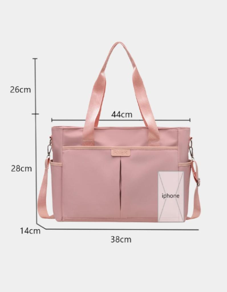 Nylon Shoulder Large Business [SpringSwalloow] Women's Bag, Handbag, Adult, Casual, Water-Repellent, Stylish, Large, Capacity, 2-Way, (Black)