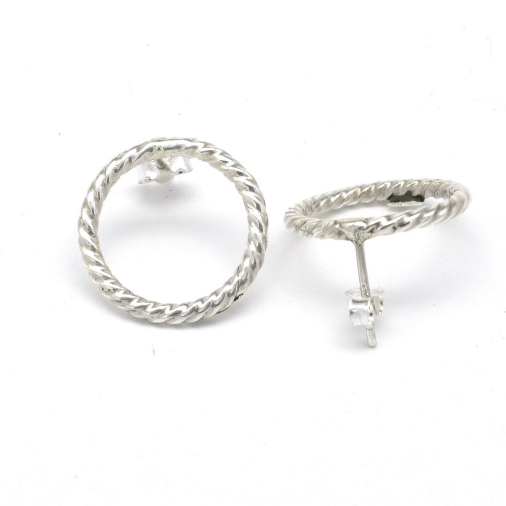 925 Silver Hoop Studs Women Earrings, 925 Sterling Silver Unique Handmade Jewelry,