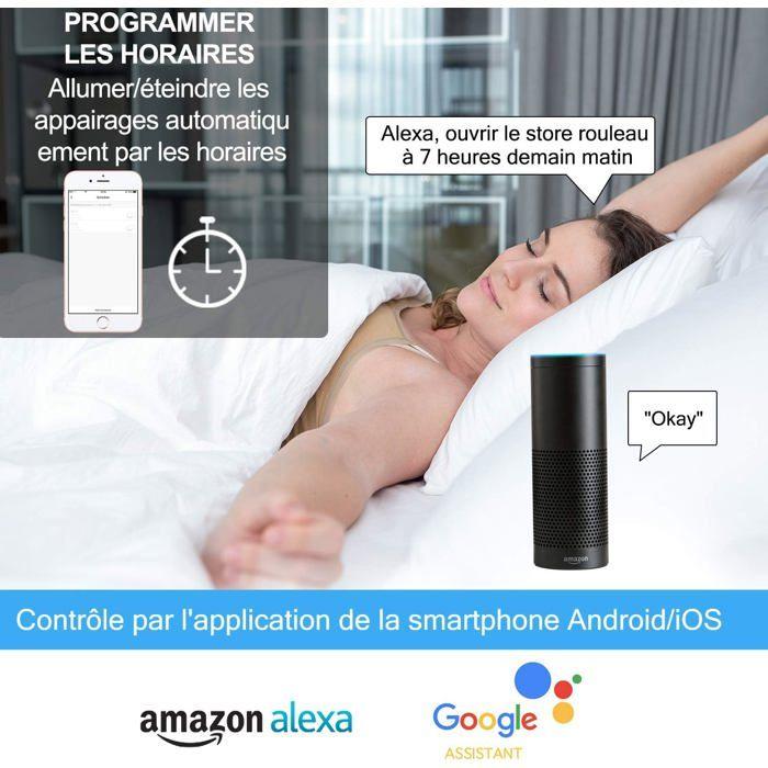 Interrupteur WiFi encastrable rétroéclairable et variateur - Compatible Alexa, Google Home, Siri - AIMOONSA