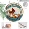 2D Flat 1pc, 8x8 In, Fresh Eggs From The Farm Metal Sign - Rustic Farmhouse Aluminum Metal Decorative Signs & Plaques, Durable Indoor/Outdoor