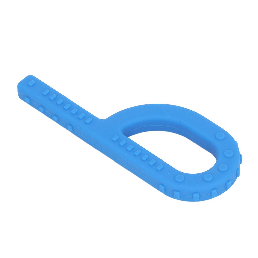 Oral Motor Chew Tool P Shape Silicone Autistic Children Chewers Sensory Hand Held Toy Blue