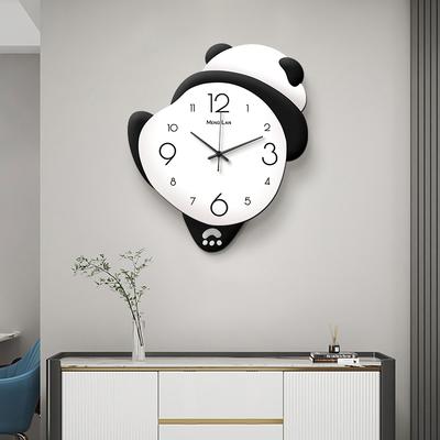 Chinese-style Designed Panda Wall Clock Cute Creative Wall Clock Living Room Background Wall Home Decor Reloj De La Pared FYWC