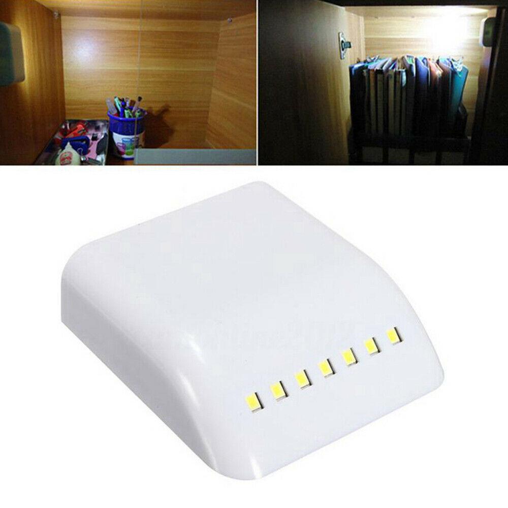 2Pcs 7 LED PIR Closet Night Light Infrared Sensor Bedroom Drawer Stick-On Lamp