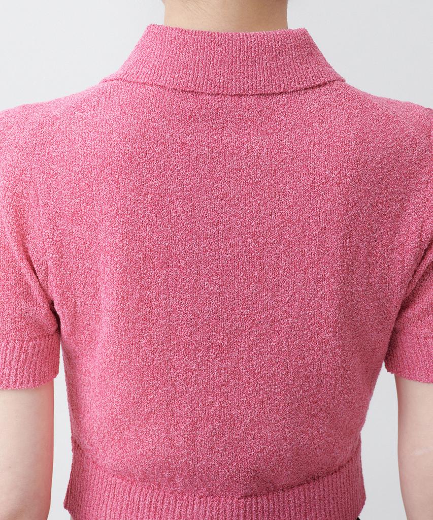 MUSINSA STANDARD WOMAN Women'S Boucle Knitted Polo Shirt [Pink]