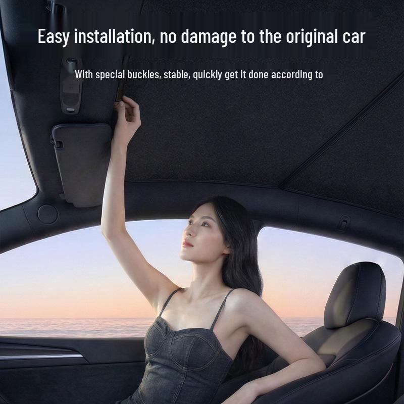 Shangjie Z7/Z7T Suede Velvet Sunshade: Sunroof Heat Insulation & Light Blocking Canopy.