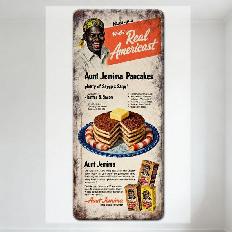 

Vintage Aunt Jemima Pancakes Metal Tin Sign Retro 1950s-60s Style Wall Plaque for Cafe Home Decor Art Collectible 20x30cm（7.8x11.8inch）
