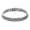 Stainless steel four-sided grinding double-woven bracelet hip-hop cold wind Cuban bracelet jewelry buckle bracelet