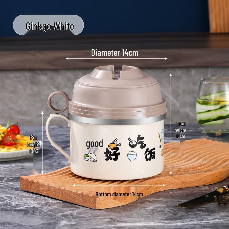 Двухслойная изолированная миска из нержавеющей стали для лапши быстрого приготовления