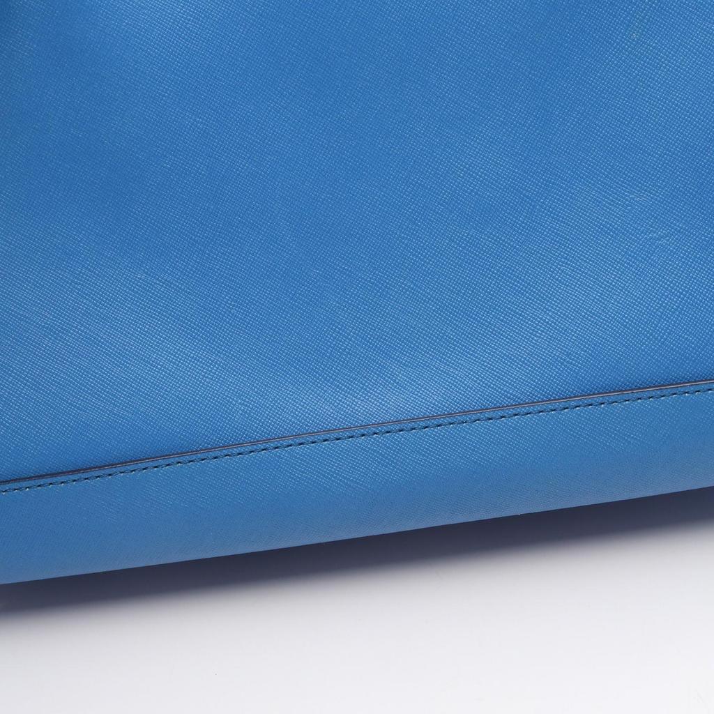 Used MCM 2WAY Handbag leather Blue Used Women