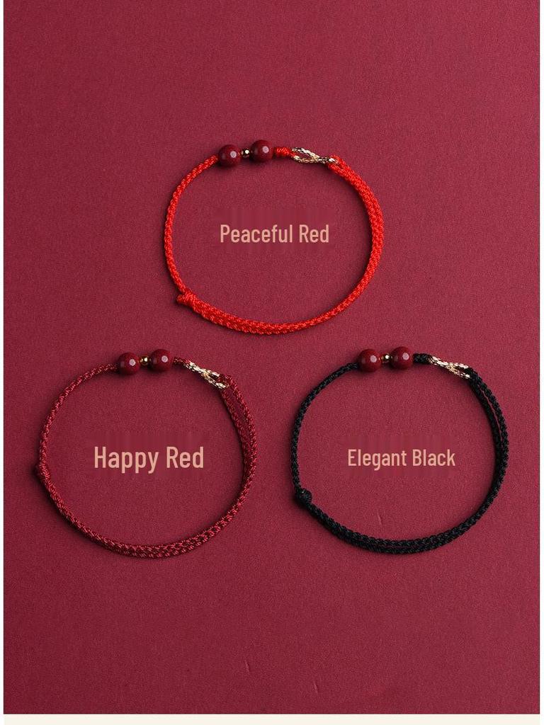 Benmingnian Cinnabar Red String Bracelet & Infinite Richness Anklet Set for Women