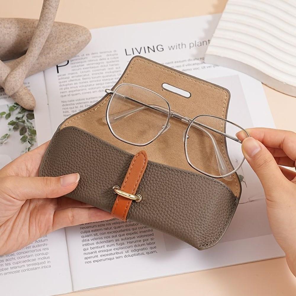 Genuine Leather Eyeglasses Box Eyewear Protector Glasses Case Fashion Sunglasses Bag  Women