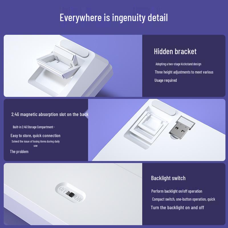 100-Key Wireless Bluetooth Mechanical Keyboard Kit - DIY, RGB, Hot-Swappable, Portable Mini Design