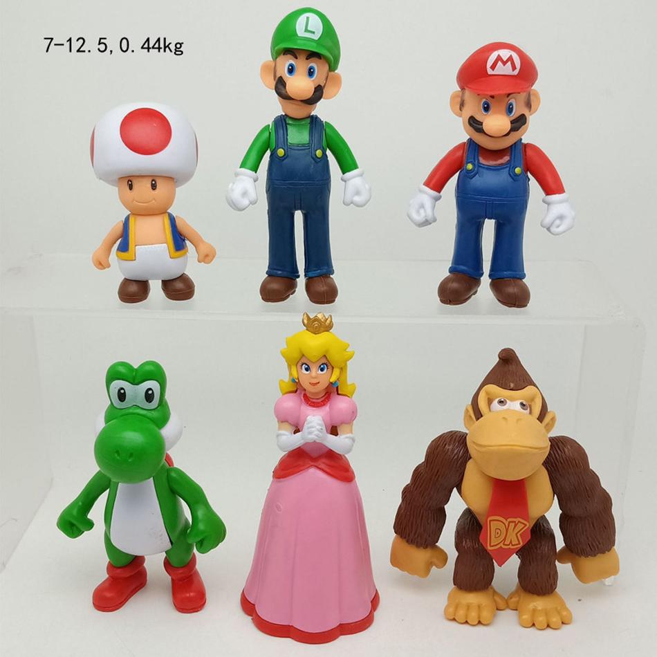 5-18Pcs/Set Super Mario Bros Pvc Action Figure Toys Dolls Model Set Luigi Yoshi Donkey Kong Mushroom  Holiday Gifts