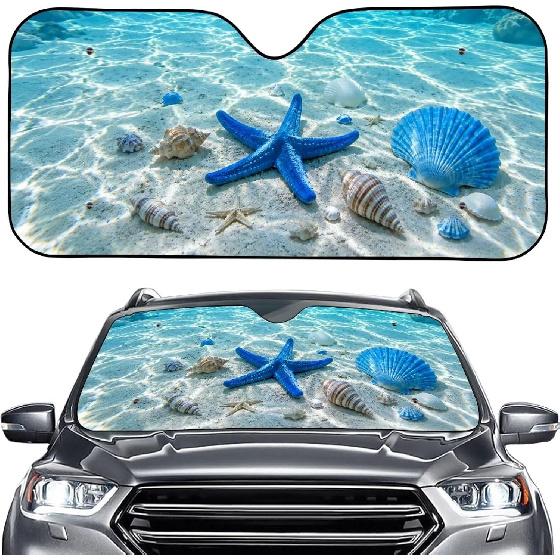 Talayituse Funny Family Dogs Print Windshield Sunshade for Car SUV Truck Foldable Uv Ray Reflector Front Window Sun Shade Visor Shield Cover
