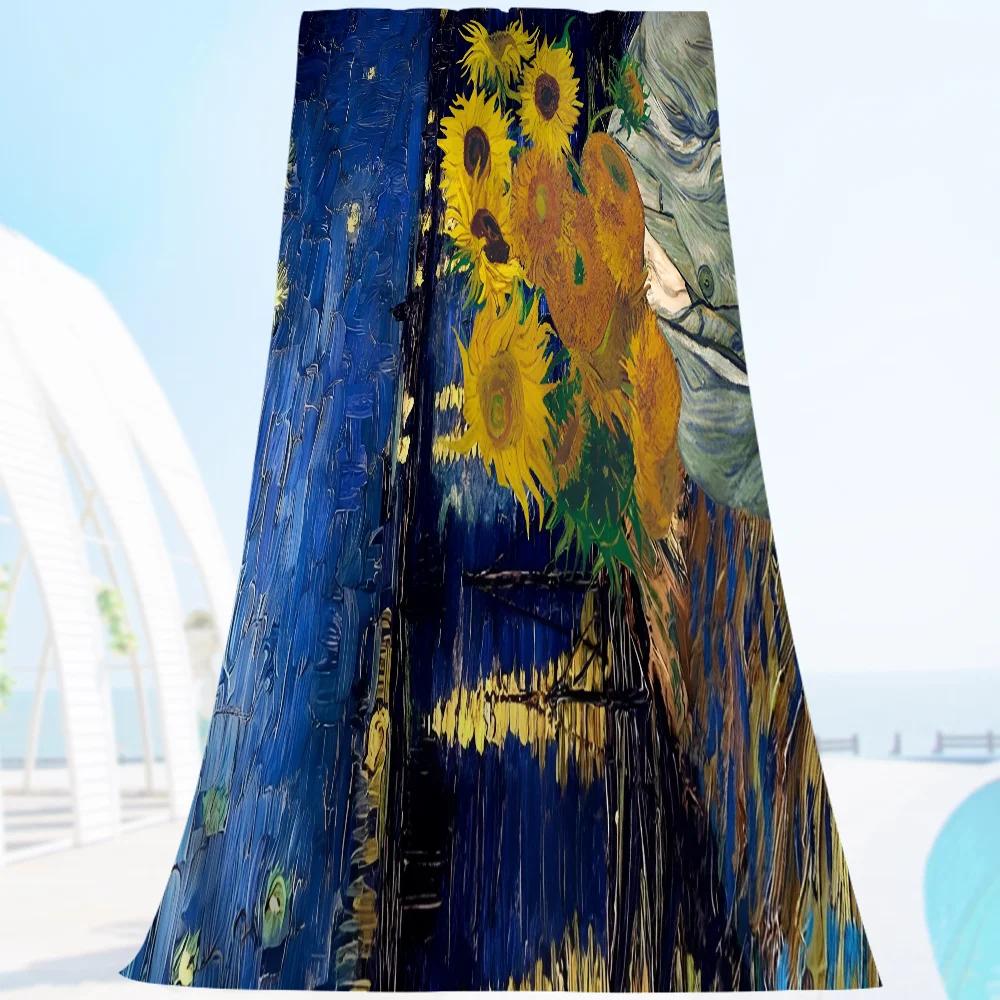 

Van Gogh Oil Painting Big Microfiber Beach Towels Quick Dry Towel Sand Beach Towels Pool Towel For Travel Swim Pool Yoga W40*H60(CM)