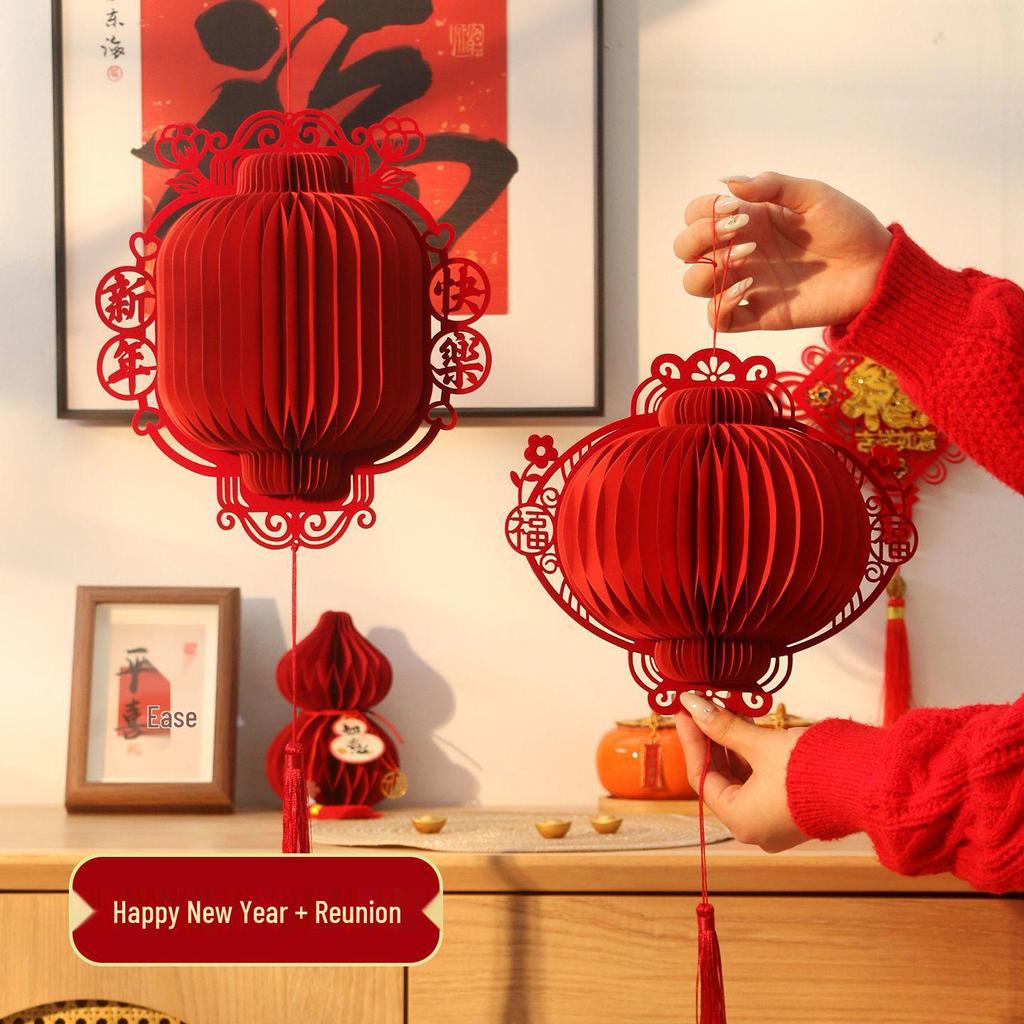 2026 Year of the Horse 3D Honeycomb Chinese Lantern Spring Festival Hanging Ornament.