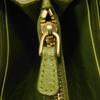 Used Matelasse Zip Around Wallet (12166) with Wrinkled L-shaped Zipper (5M1183 7940) Logo Metal Light Green Women's