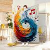 Painting Musical note oil art Throw Lightweight g Flannel Blanket Soft Skinfriendly for Summer Cooling