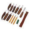 Outils de Sculpture sur Bois Manche Profondément Inséré Haute Dureté Kit de Sculpture Manuelle sur Bois avec Cuir