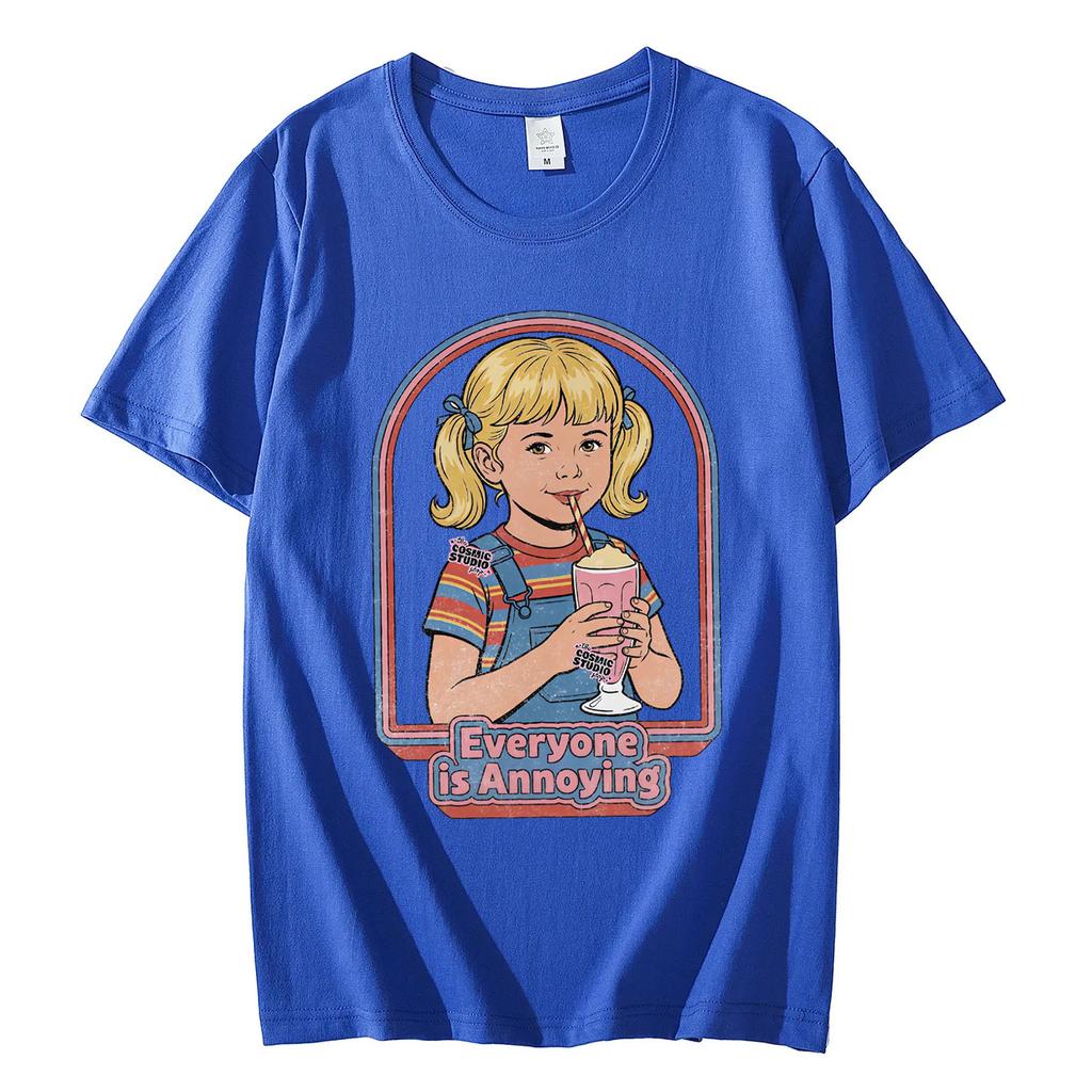 Everyone Is Annoying Funny Meme T Shirt High Street Fashion Trend Short Sleeve Tshirt Unisex Women Harajuku Y2k Oversized Tshirts
