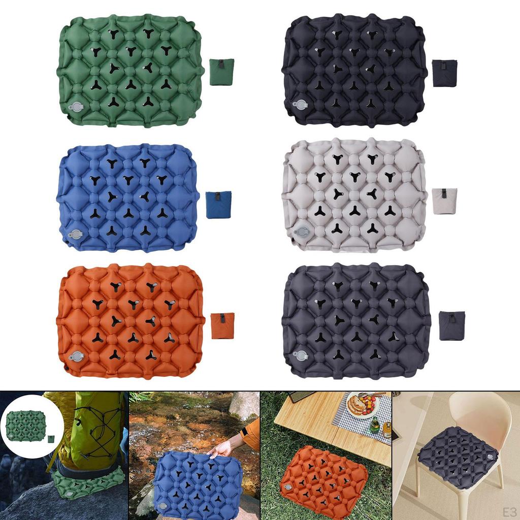Inflatable Seat Cushion Air Sitting Pad Foldable Chair Support Mat for Fishing