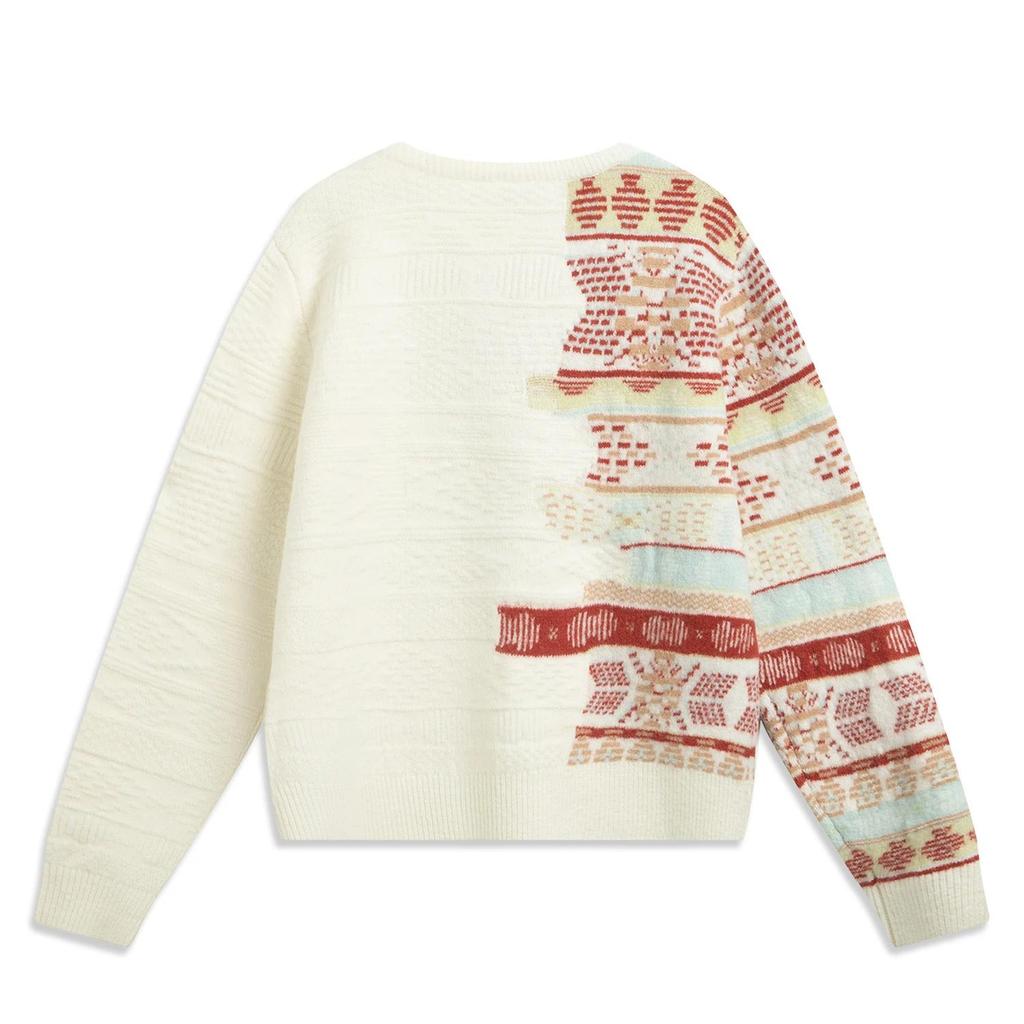 LI-NING AMBV390-5 Women's Forbidden City Collaboration Jacquard Knit Sweater