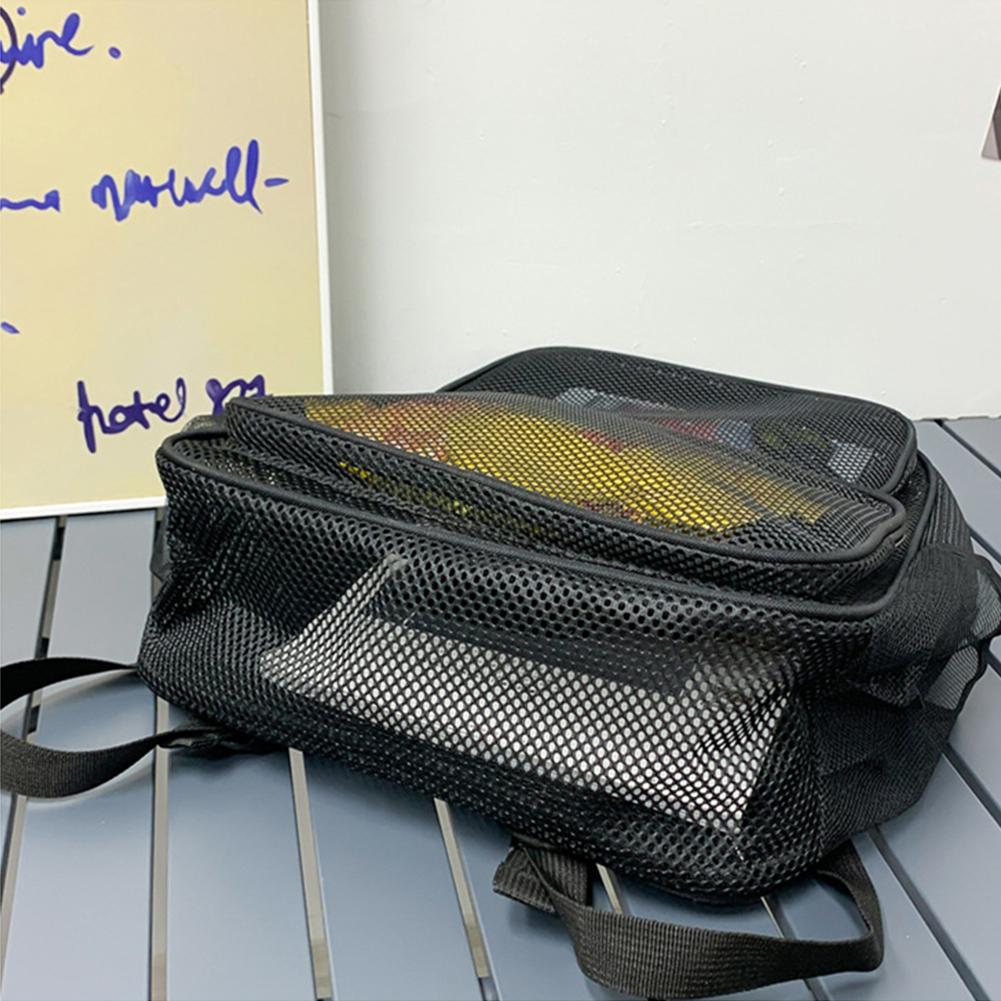 Large Mesh Backpack See Through Mesh Backpack Breathable Mesh Bookbag with Comfort Straps Heavy Duty for Commuting Swimming