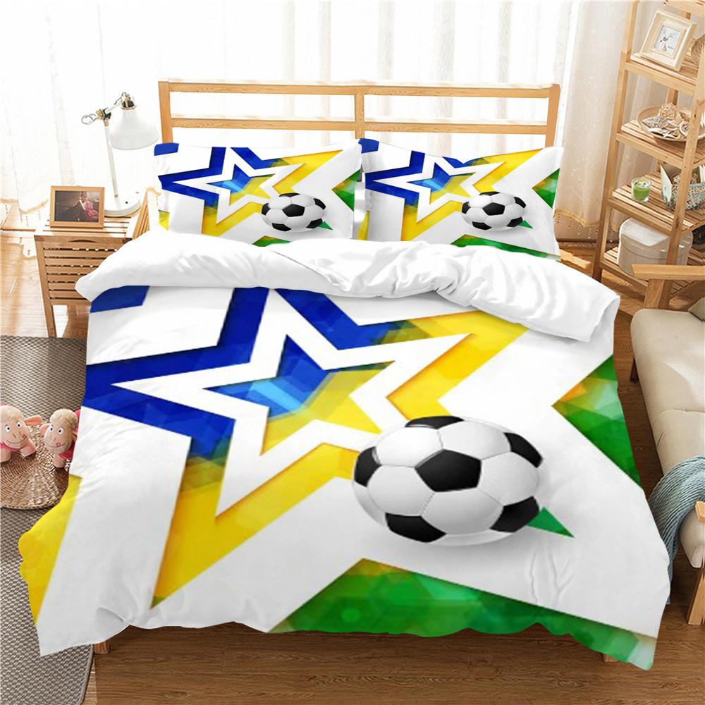 3D Soccer Printing Duvet Cover Set with Pillowcase Luxury Home Textiles Soft Bedding Set Children Twin Single Size Cool Bed Sets