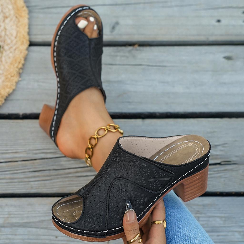 Übergrößen Schuhe für Damen 36-43 Sommer 2026 Damen zum Hineinschlüpfen Plateau Hoher Absatz Rutschfest Peep Toe Sandalen Damen Schuhwerk