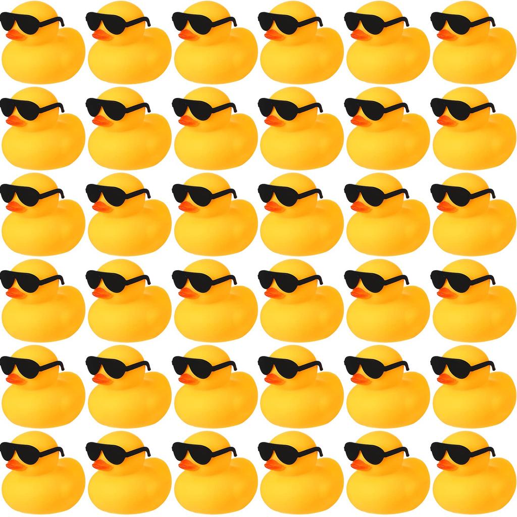 6/12/24Pc Rubber Duck Toys Yellow Rubber Ducks Squeak & Float Ducky Pool Plaything Cruise Holiday Decoration Birthday Party Favors