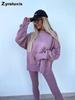 New Spring Outwear Women's Fashion Loose Fit Leggings Set with Oversized Sweatshirt Two Piece Outfit