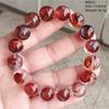 Natural Red Limonite Quartz Trendy Strand Bracelet Rare Stretch Yellow Phantom Round Beads Women Men Jewelry AAAAA