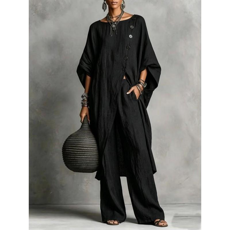 2026 Womens Asymmetrical Shirt Set Casual Urban Fashion Long Sleeve Pants