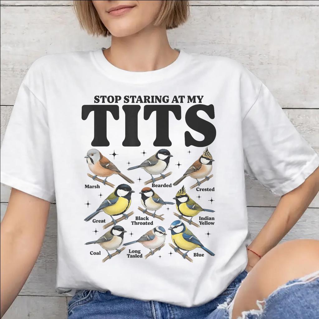 Unisex Unisex Funny Bird Meme I Love Tits T Shirt Cotton Graphic Printed TShirt Top Clothing
