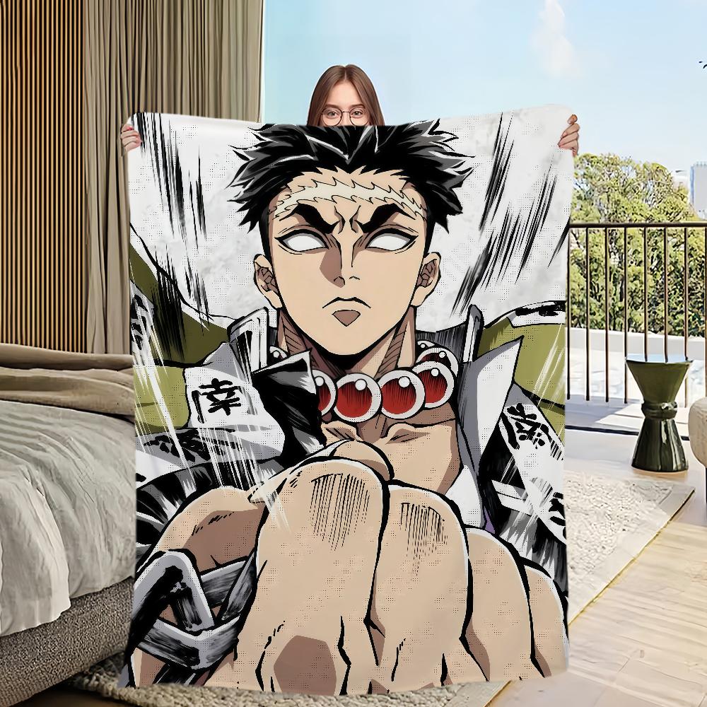 hot anime fanart cool g-Gyomei h-Himejima Blanket Flannel warm comfort soft plush blanket sofa living room bedroom travel gift