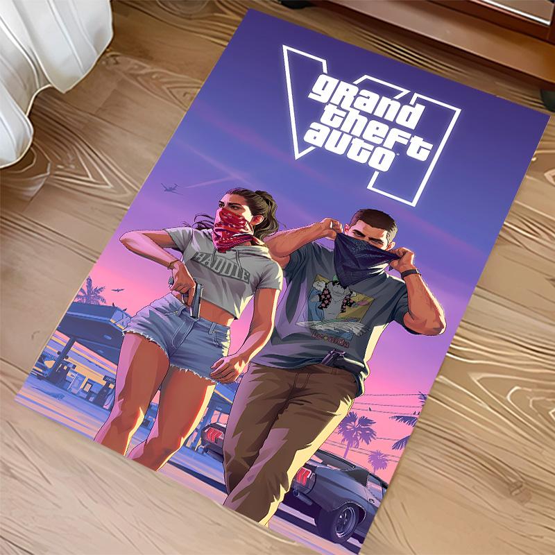 Game Grand Theft Auto Print Area Rug - Soft, Washable Non-Slip Indoor Mat for Office Chairs, Living Room, Home Office Decorative Rug