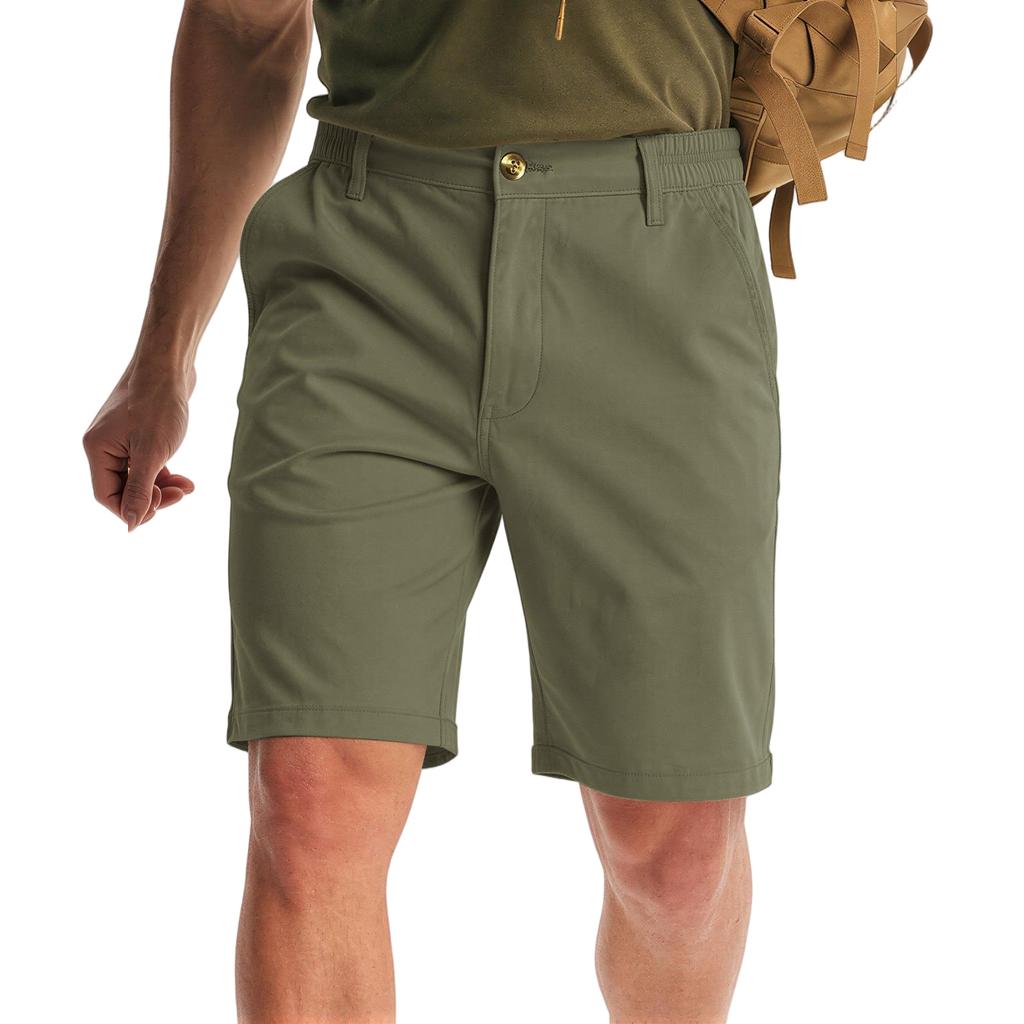 Men's Golf Dress Shorts Work Flat Front Shorts For Men With 3 Pockets Quick Dry