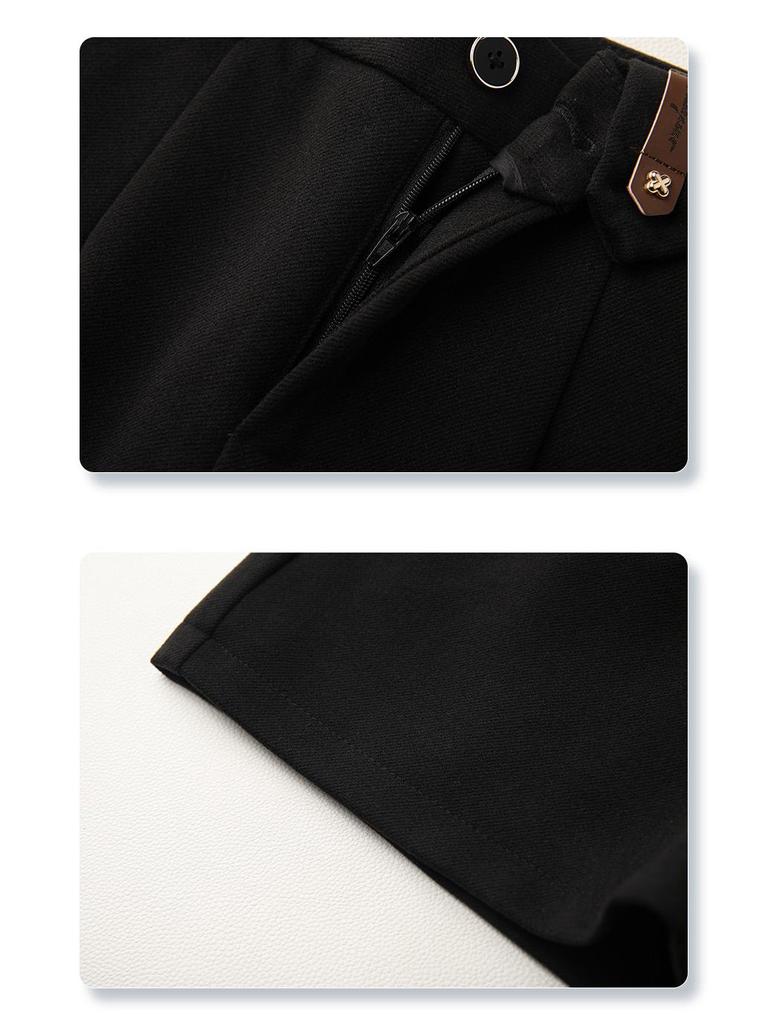 Ancola Women's Red Woolen A-line Bootcut Shorts for Autumn/Winter 2024